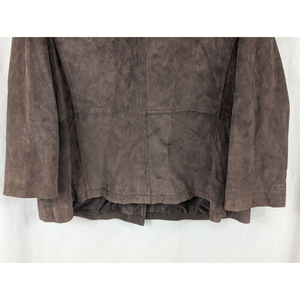 Style & Co Woman Suede Leather Coat Brown Women's Size 20W - Picture 13 of 15
